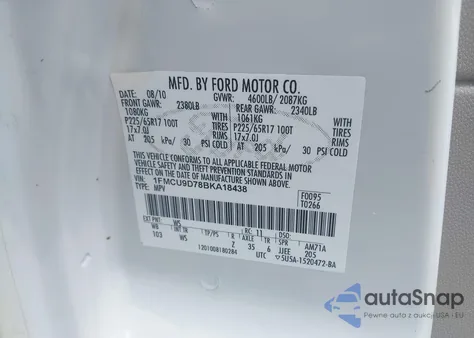 2011 Ford Escape Xlt из США, поврежденный, VIN 1FMCU9D78BKA18438